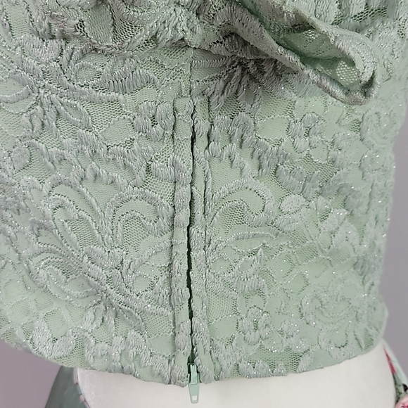 Jodi Kristopher 2 piece off the shoulder Floral Prom dress 15 - Picture 6 of 13